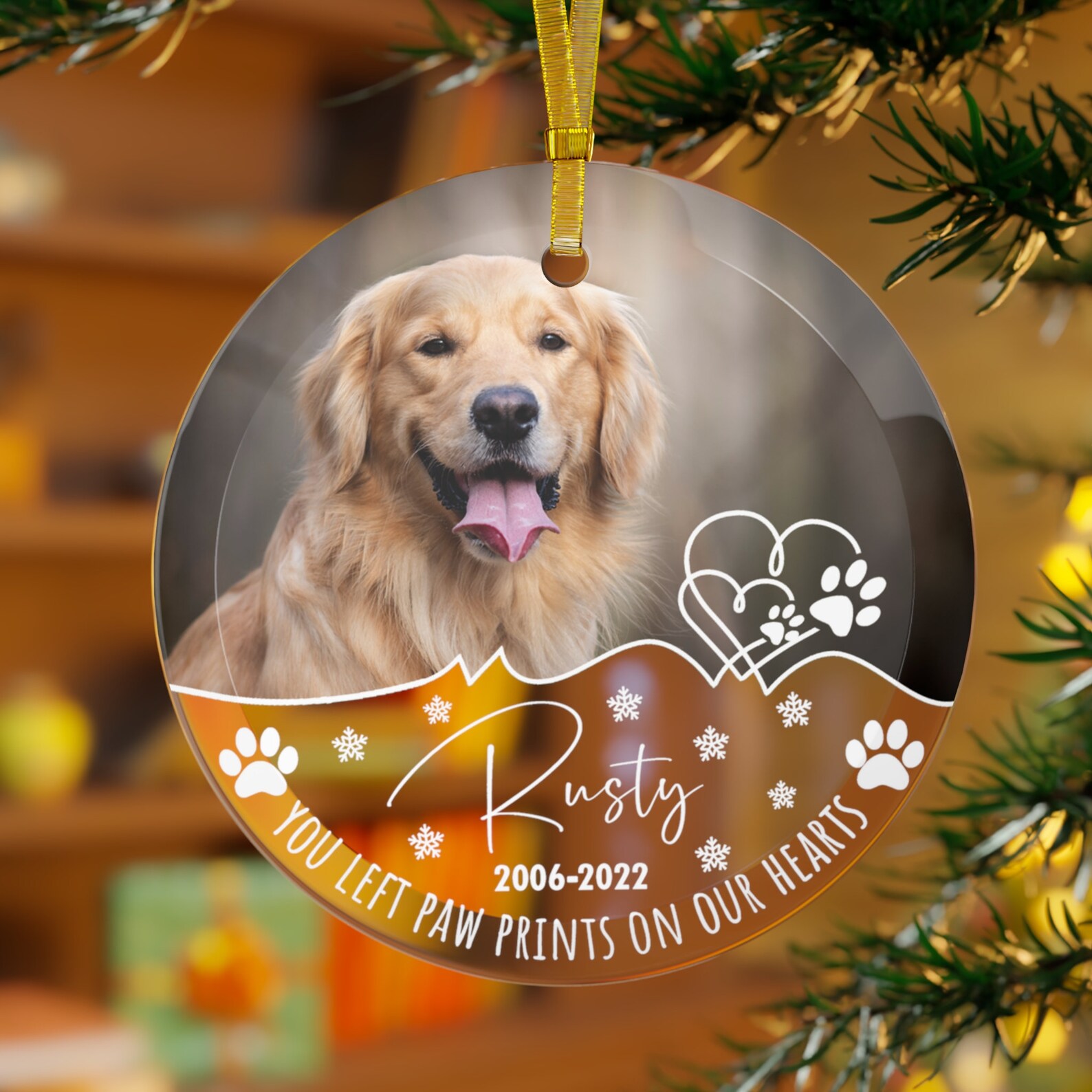 Personalized Pet Memorial Photo Ornament | Dog Memorial Christmas Ornament | Pet Loss Gift | Dog Memorial Gift | Pet Remembrance Keepsake