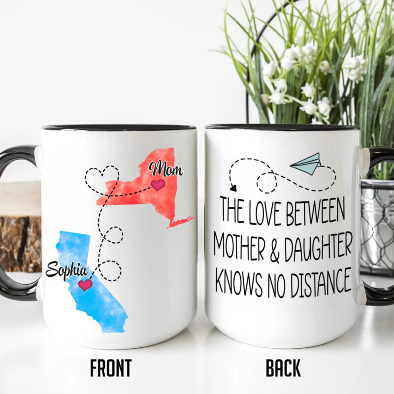 California - New York, The Love Between Mother and Daughter Knows No Distance, Long Distance Gift, Daughter Moving Gift, Gift for Mom
