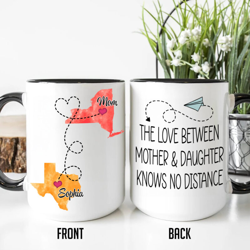 Texas - New York, The Love Between Mother and Daughter Knows No Distance, Long Distance Gift, Daughter Moving Gift, Gift for Mom