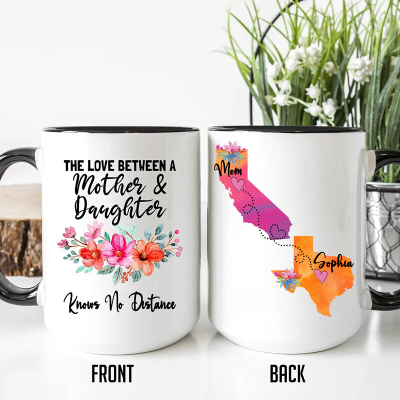California - Texas, The Love Between Mother and Daughter Knows No Distance, Long Distance Gift, Daughter Moving Gift, Gift for Mom