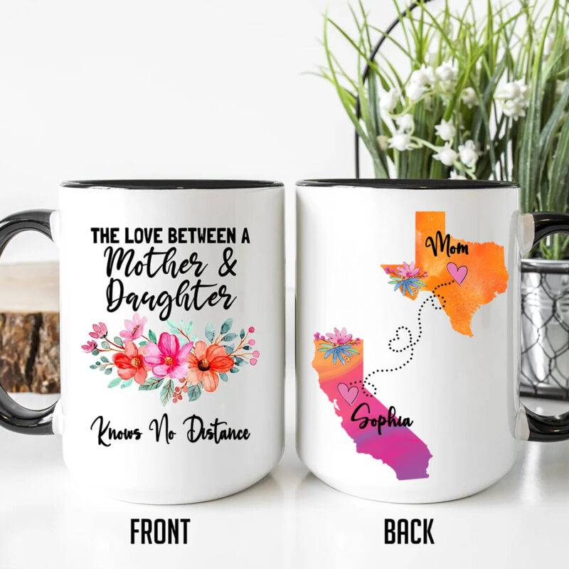 California - Texas, The Love Between Mother and Daughter Knows No Distance, Long Distance Gift, Daughter Moving Gift, Gift for Mom