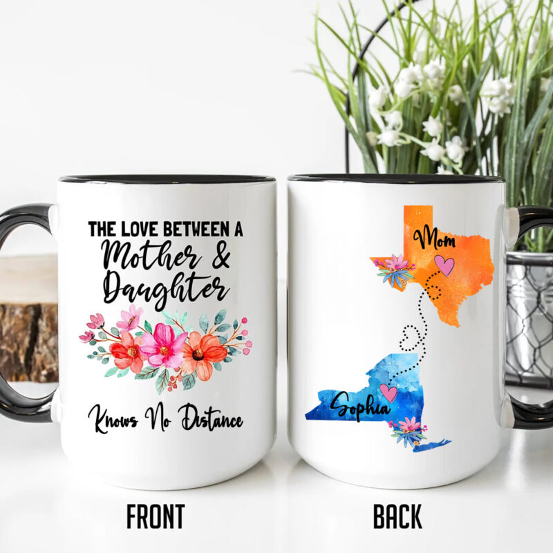 New York - Texas, The Love Between Mother and Daughter Knows No Distance, Long Distance Gift, Daughter Moving Gift, Gift for Mom