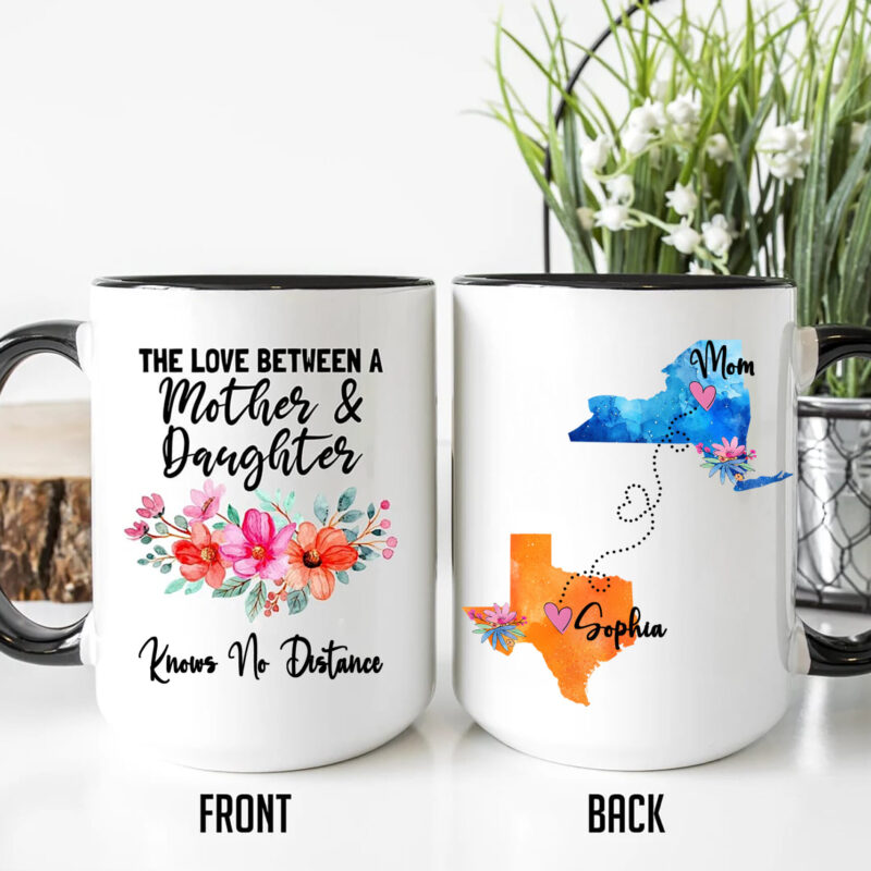 Texas - New York, The Love Between Mother and Daughter Knows No Distance, Long Distance Gift, Daughter Moving Gift, Gift for Mom