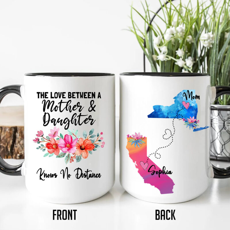 California - New York, The Love Between Mother and Daughter Knows No Distance, Long Distance Gift, Daughter Moving Gift, Gift for Mom