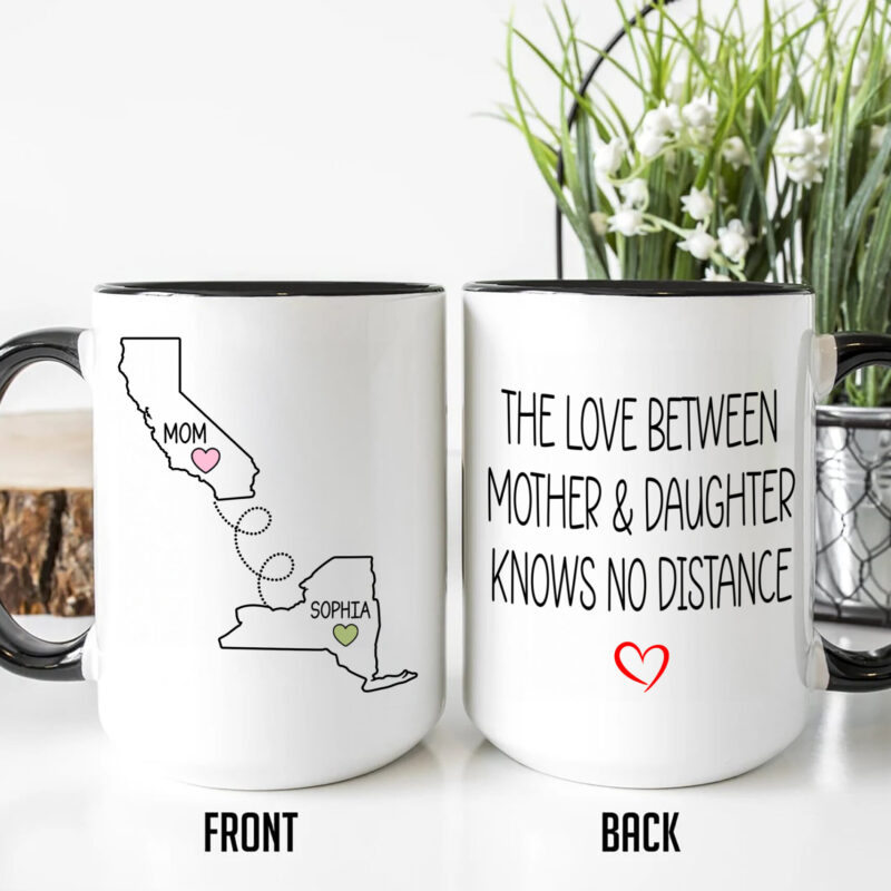 California - New York, The Love Between Mother and Daughter Knows No Distance, Long Distance Gift, Daughter Moving Gift, Gift for Mom