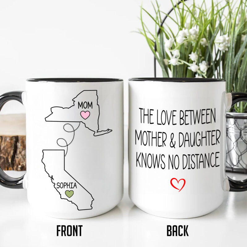 New York - California, The Love Between Mother and Daughter Knows No Distance, Long Distance Gift, Daughter Moving Gift, Gift for Mom