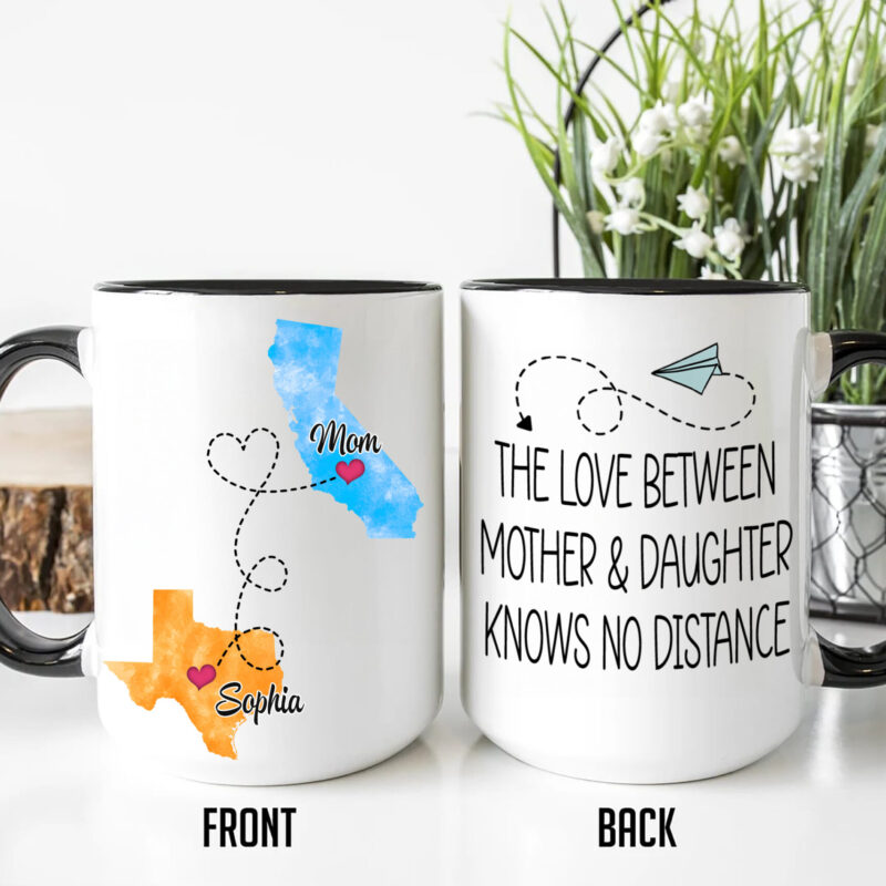 Texas - California, The Love Between Mother and Daughter Knows No Distance, Long Distance Gift, Daughter Moving Gift, Gift for Mom