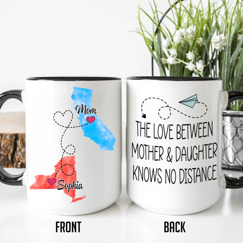 New York - California, The Love Between Mother and Daughter Knows No Distance, Long Distance Gift, Daughter Moving Gift, Gift for Mom