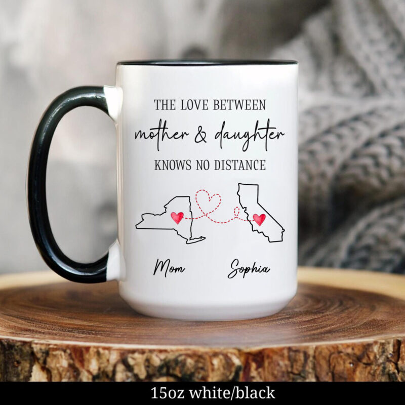 New York - California, The Love Between Mother and Daughter Knows No Distance, Long Distance Gift, Daughter Moving Gift, Gift for Mom