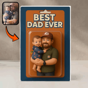 Custom Photo Dad And Kids Action Figure Acrylic Block
