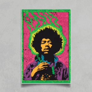 Jimi Hendrix Poster Psychedelic Rock Art Music Lover Gift Rock Music Art Print
