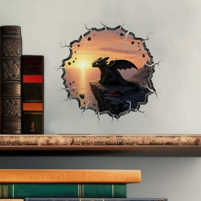 Cute Black Dragon | Cartoon Meme Movie Decal