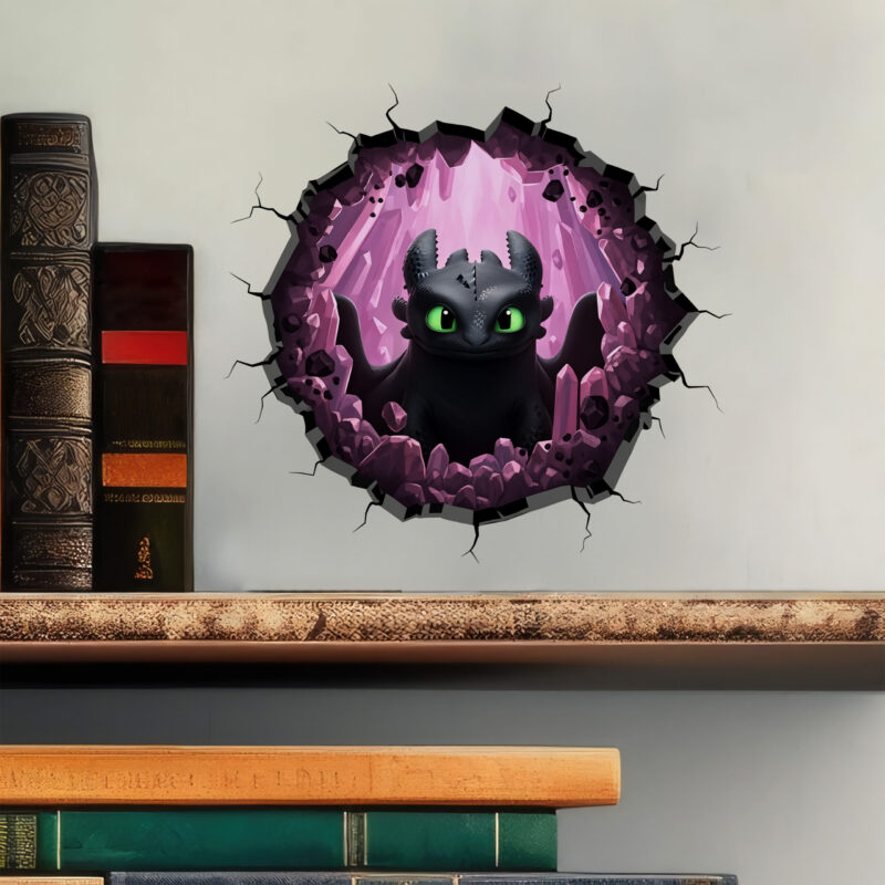 Cute Black Dragon | Cartoon Meme Movie Decal