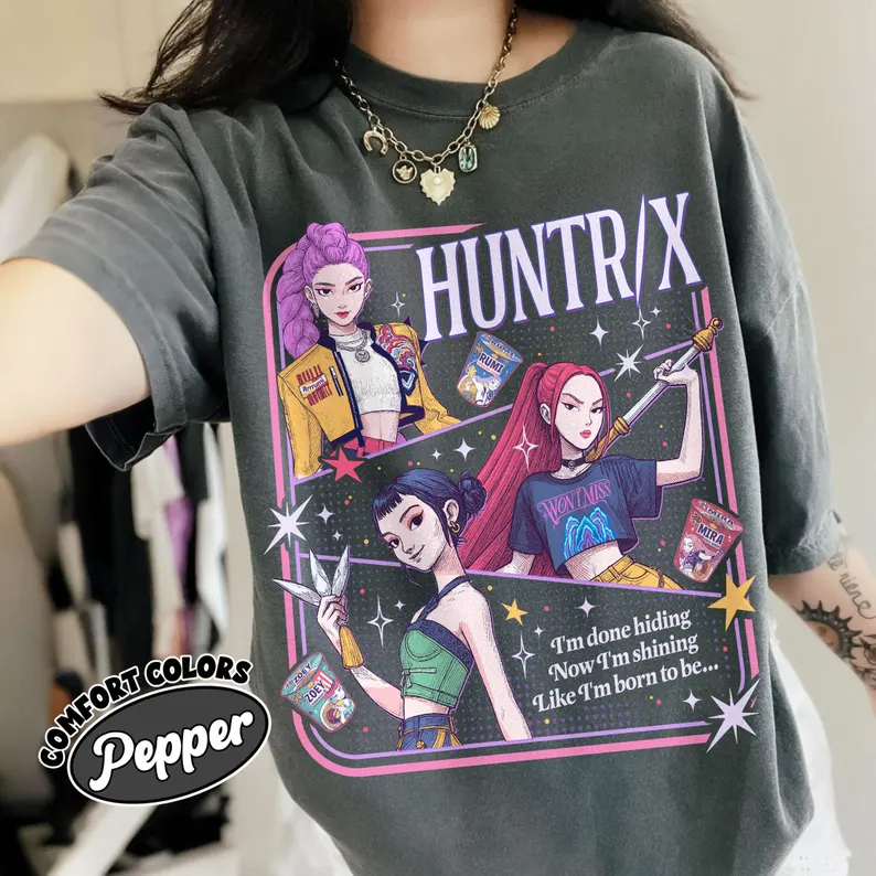 Demon Pop Hunters Movie T-Shirt, Korean Fantasy Animation Film Graphic Tee, Korean Pop Music Idol Inspired Shirt, Concert Outfit T-Shirt