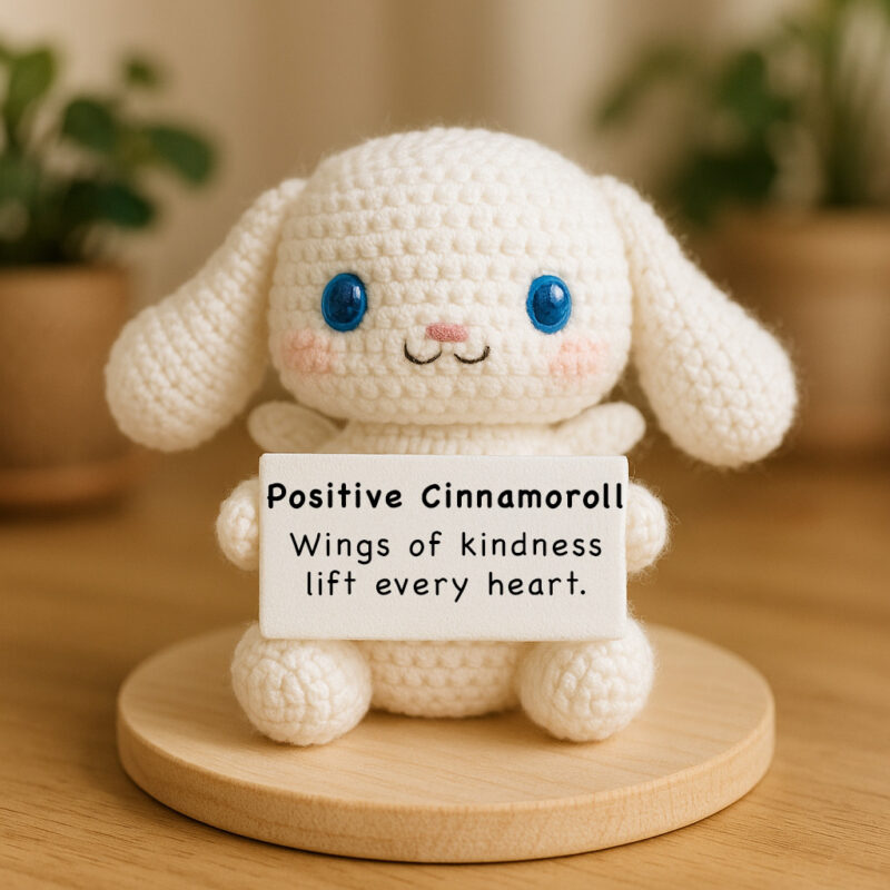 Blushing Winged Dog - Handmade Crochet Plush