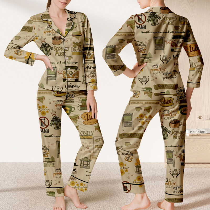 Gilmore Girls Tv Show Pajamas Set, Stars Hollow Pajamas Family, Movie Lover Pajamas, Dragonfly Inn Women Pajamas, Luke Coffee Pajamas Set