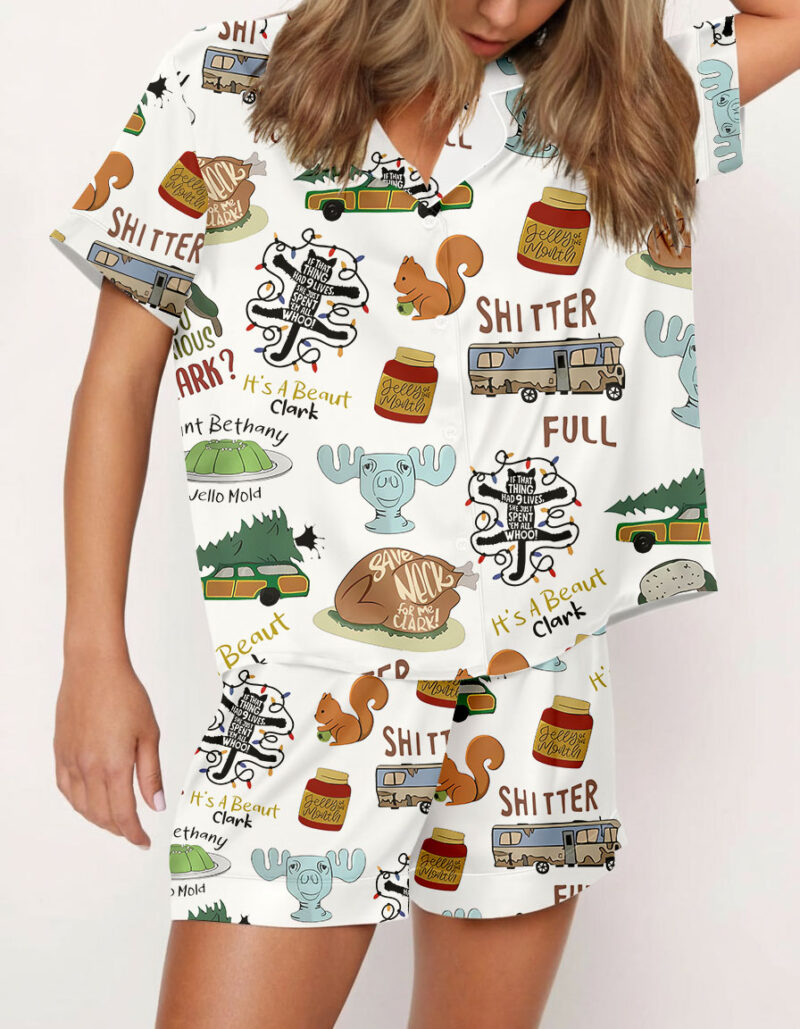 It's A Beaut Clark Christmas Vacation Griswold Satin Pajama Set For Women