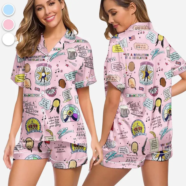 Hamilton Pajamas Set, American Musical Pajamas Set, Broadway Musical Pajamas Set, Rise Up Pajamas, Hamilton Musical , Alexander Hamilton 88