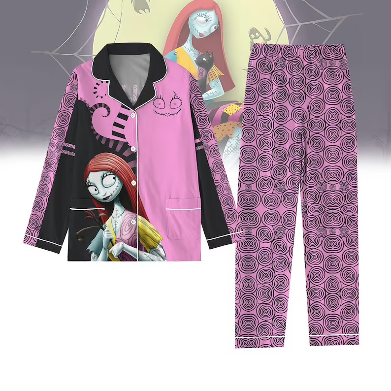 Sally Pajamas Set, Nightmare Before Christmas Pajama Set, Halloween Sleepwear, Halloween Sally Pajamas Gift, Pajamas For Women