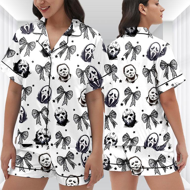 Halloween Michael Myers Pajamas Set, Horror Characters Pjs, Myers Thriller Pajamas Pants, Scary Movie Sleepwear, Horror Gift