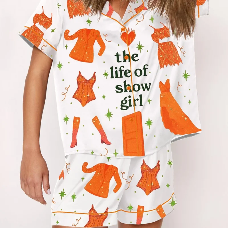 Life Of A Showgirl Silky Satin Pajamas, TS12 TLOAS, In My Showgirl Era, Little Swifty Gift, TS12 Album Fan Gift, The Life of a Showgirl Pjs
