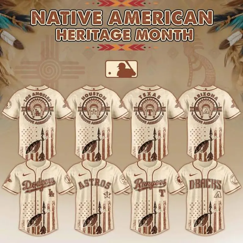 All Team Baseball x Native American Heritage Month Jersey, Native American Heritage Month Jersey, American History Baseball Jersey