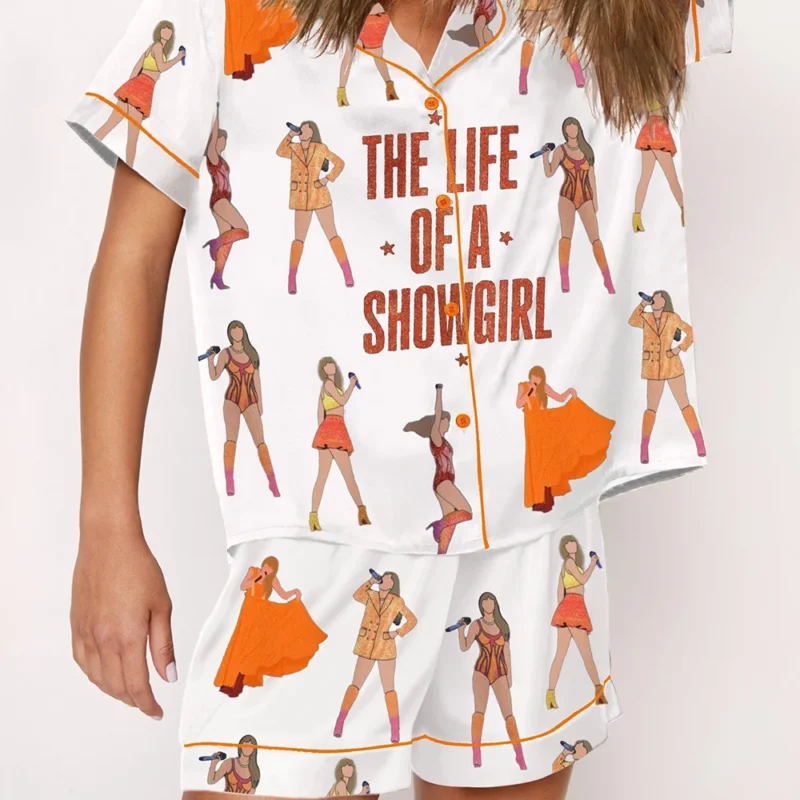 Life Of A Showgirl Silky Satin Pajamas, TS12 TLOAS, In My Showgirl Era, Little Swifty Gift, TS12 Album Fan Gift, The Life of a Showgirl Pjs