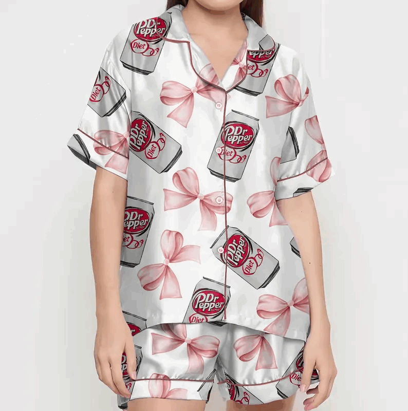 Coquette Diet Pepper Pajamas Satin Set, Drink Shirt, Mother's Day Gift, Birthday Gift, Gift For Women, Bridesmaid Gifts, Anniversary Gift