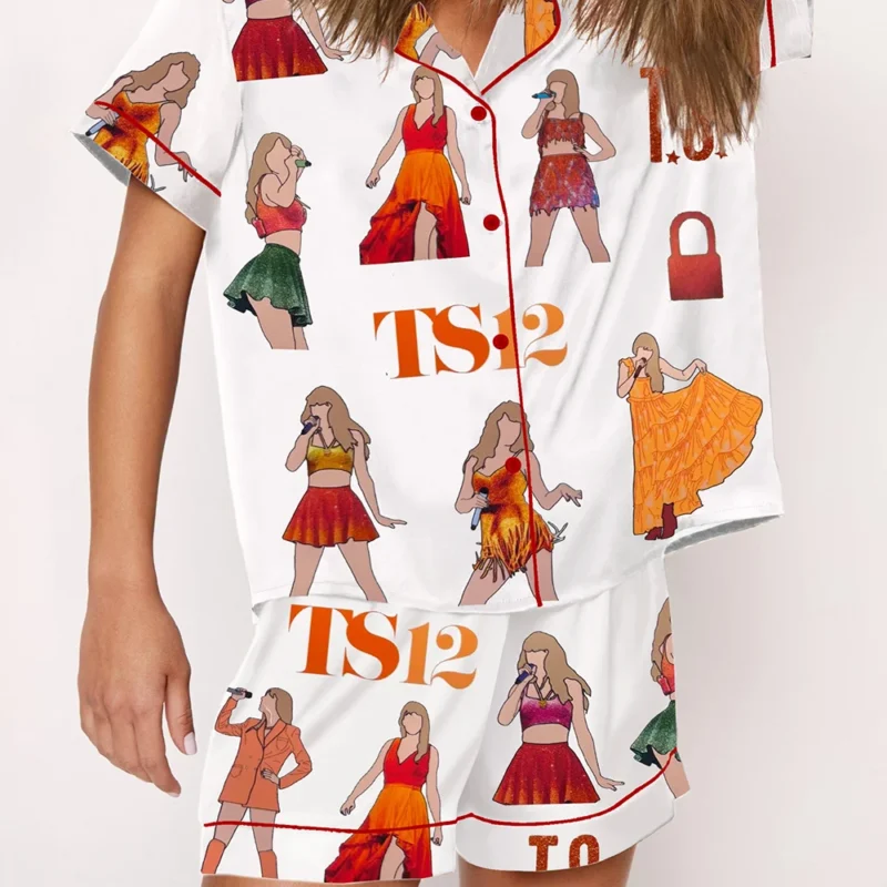 Life Of A Showgirl Silky Satin Pajamas, TS12 TLOAS, In My Showgirl Era, Little Swifty Gift, TS12 Album Fan Gift, The Life of a Showgirl Pjs