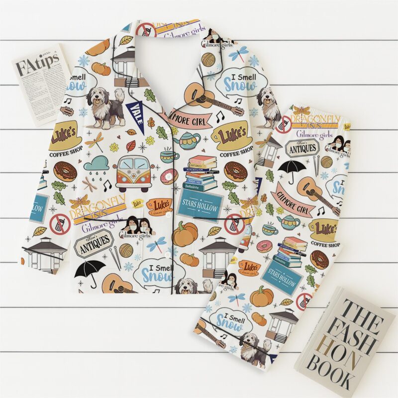 Gilmore Girls Pajamas Set, Stars Hollow Pajamas Family, Movie Lover Pajamas, Dragonfly Inn Women Pajamas, Luke Coffee Pajamas Set