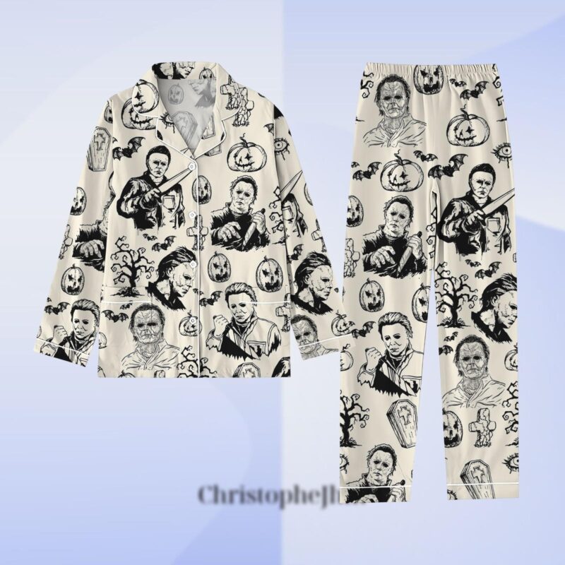 Halloween Michael Myers Pajamas Set, Horror Characters Pjs, Myers Thriller Pajamas Pants, Scary Movie Sleepwear