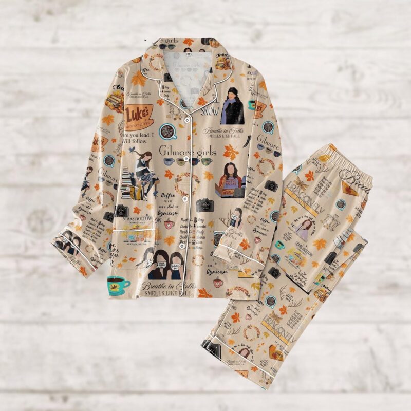 Gilmore Girls Pajamas Set, Stars Hollow Pajamas Family, Movie Lover Pajamas, Dragonfly Inn Women Pajamas, Luke Coffee Pajamas Set