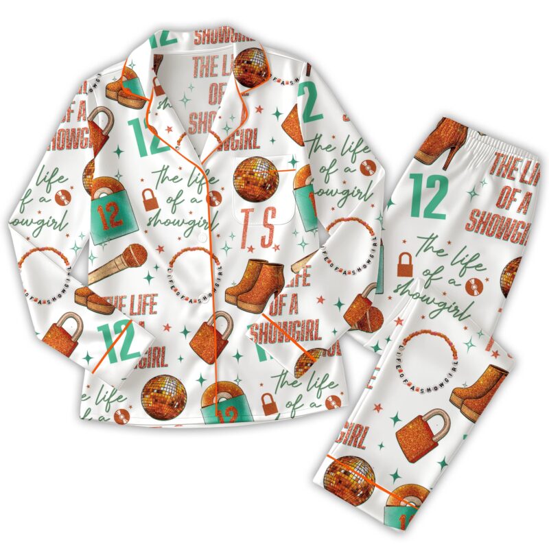 Life Of A Showgirl Silky Satin Pajamas, TS12 TLOAS, In My Showgirl Era, Little Swifty Gift, TS12 Album Fan Gift, The Life of a Showgirl Pjs