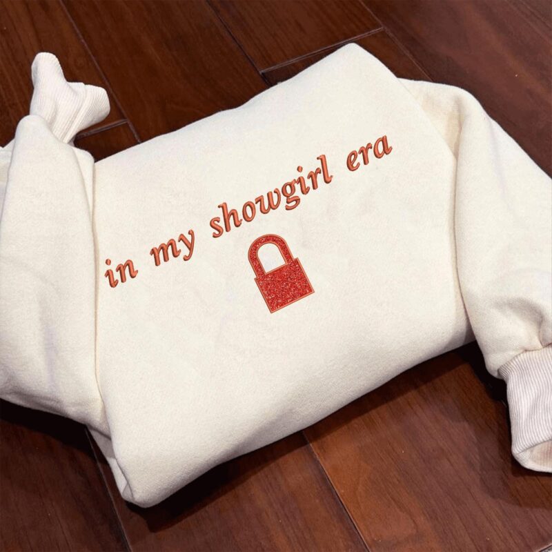 Cozy ShowgirlEra Sweatshirt – Glitter Embroidered Pullover for Sparkly Mood, Cute Retro Vibes Gift, Embroidery Shirt Gift For Fans