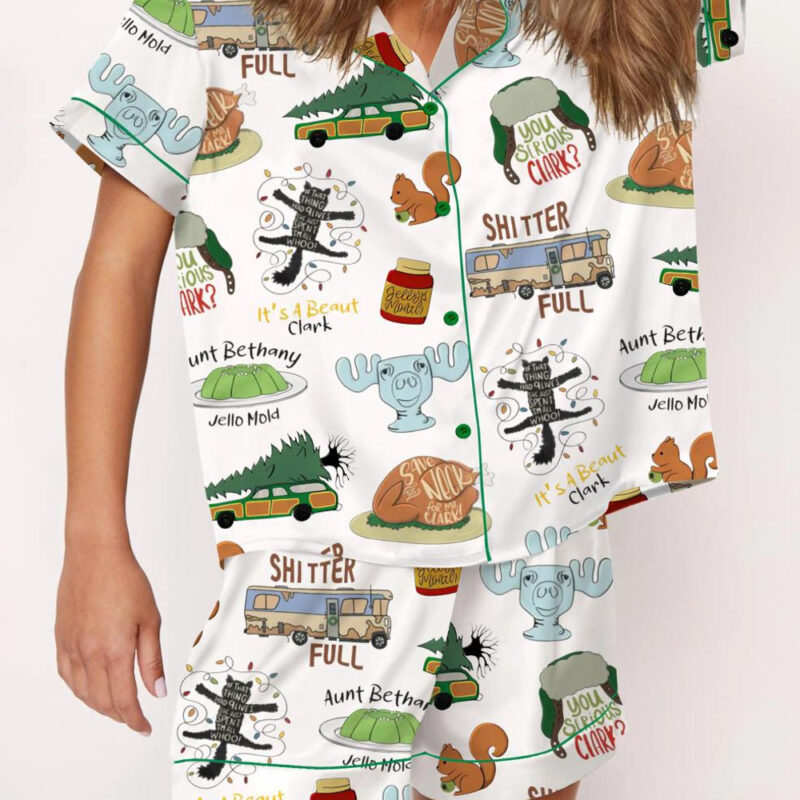 It's A Beaut Clark Christmas Vacation Grisworld Satin Pajama Set For Women