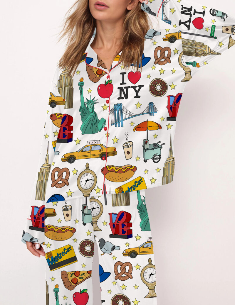 New York City Satin Pajama Set For Women
