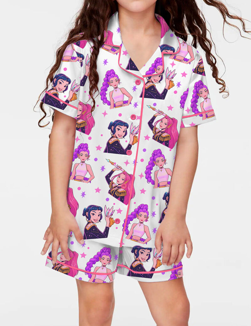 Huntrix Demon Hunters Silky Satin Pajama Set For Kids and Woman