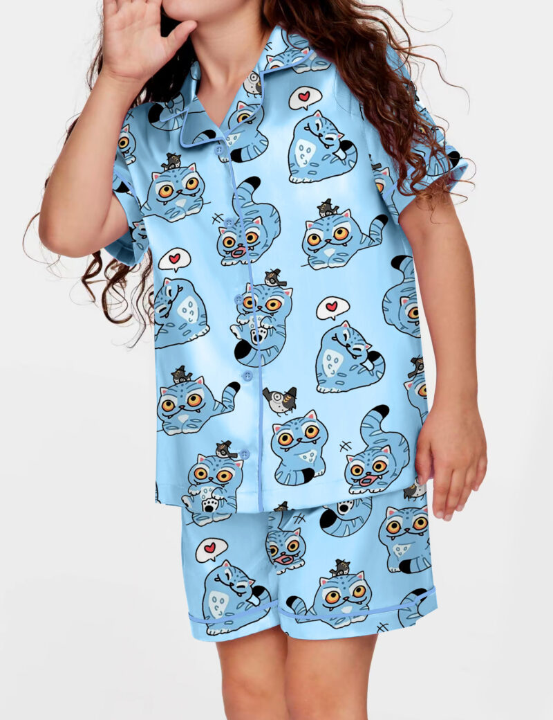 Huntrix Kpop Tiger Demon Hunters Silky Satin Pajama Set For Kids and Woman