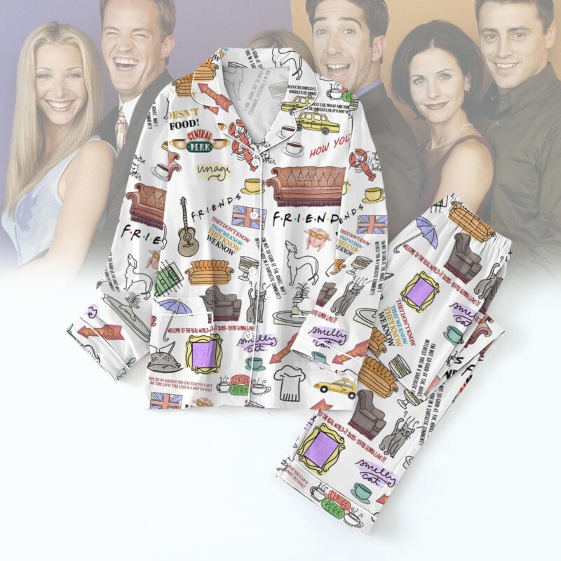 Friends Movie Pajamas Set, Friends TV Show Gift, Chandler Bing Pajamas, Friends Pjs, Gift For Friends, Pajamas For Party, Friends Tv Outfit