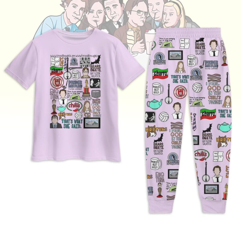 The Office Pajamas Set, Dunder Mifflin Tshirt N Pants, The Office Tv Show Pajamas Family, Matching Pajamas Set, The Office Shirt Pants