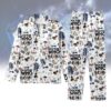 Doctor Who Pajamas Set, Police Box Long Satin Pajamas, Tardis Doctor Who Sleepwear, Doctor Who Fan Gift, Silk Pajamas For Women