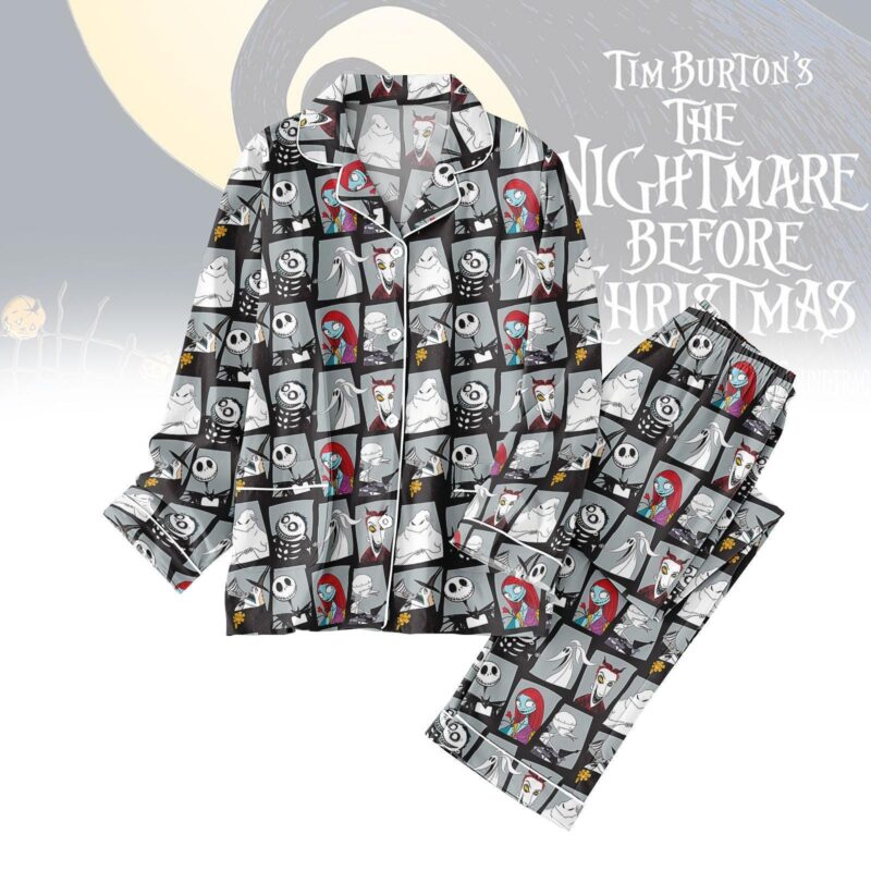 Nightmare Before Christmas Pajamas Set, Jack Skellington Sally Oogie Boogie PJs